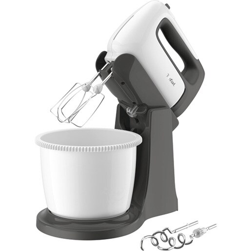 Mixer cu bol TEFAL Prep'Mix+ HT464138, 2.5l, 500W, 5 trepte viteza, alb-gri Mixer cu bol TEFAL Prep'Mix+ HT464138, 2.5l, 500W, 5 trepte viteza, alb-gri