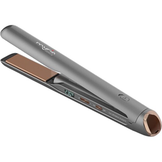 Placa de indreptat parul cordless MYRIA MY4853, 220 grade, invelis ceramic, argintiu Placa de indreptat parul cordless MYRIA MY4853, 220 grade, invelis ceramic, argintiu