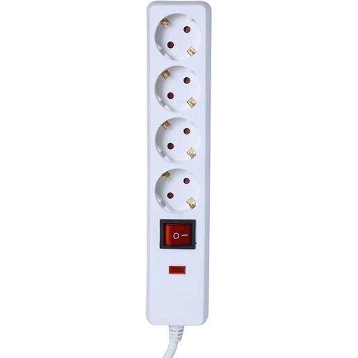 Prelungitor cu protectie HOME NVT 04K/WH, 4 prize, 1.5m Prelungitor cu protectie HOME NVT 04K/WH, 4 prize, 1.5m
