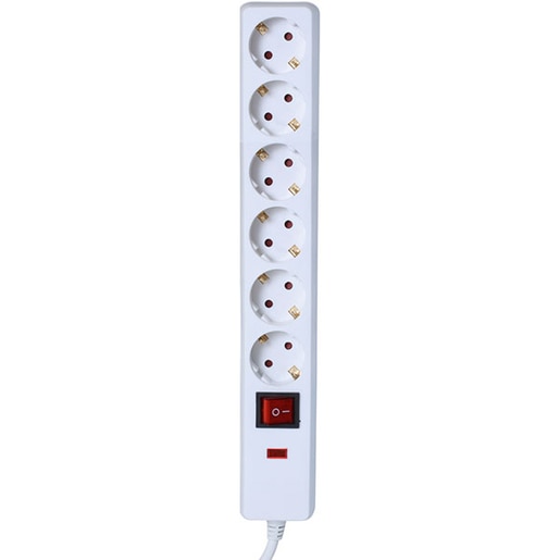Prelungitorcu protectie HOME NVT 06K/WH, 6 prize, IP20, 1.5m Prelungitorcu protectie HOME NVT 06K/WH, 6 prize, IP20, 1.5m