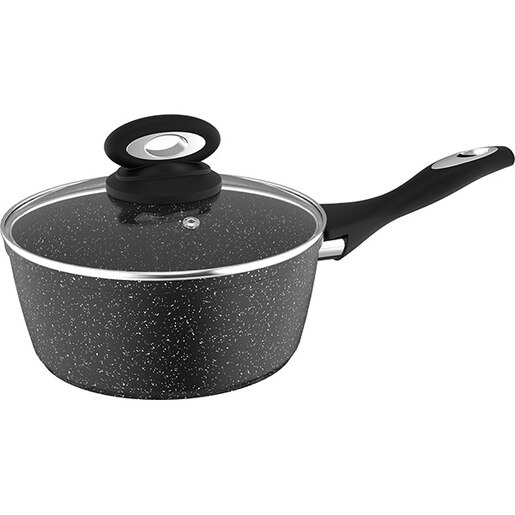 Cratita cu capac MYRIA MY4426, 2.8l, 20cm, aluminiu, negru Cratita cu capac MYRIA MY4426, 2.8l, 20cm, aluminiu, negru
