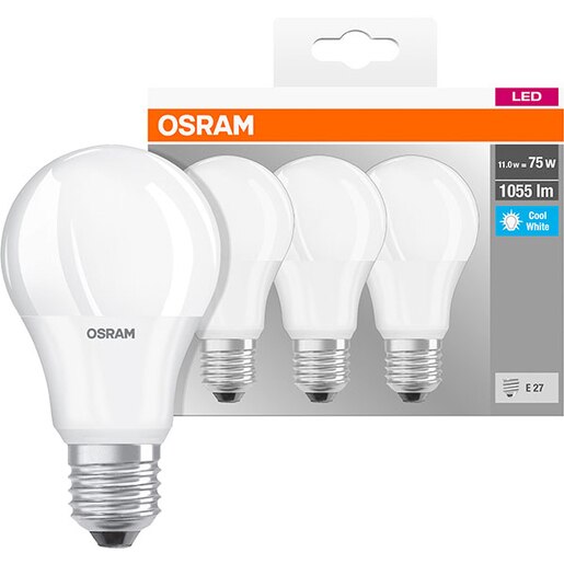 Set 3 becuri LED OSRAM A75, E27, 10W, lumina neutra Set 3 becuri LED OSRAM A75, E27, 10W, lumina neutra