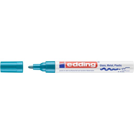 Marker permanent cu vopsea EDDING 750, corp metalic, 2-4 mm, bleu Marker permanent cu vopsea EDDING 750, corp metalic, 2-4 mm, bleu