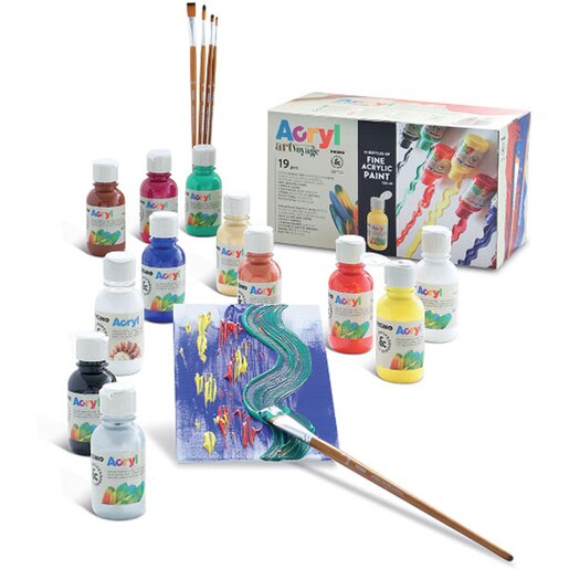 Set de acrilice PRIMO MC000402, 125 ml, 11 culori, 1 lac Set de acrilice PRIMO MC000402, 125 ml, 11 culori, 1 lac