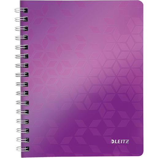 Caiet de birou LEITZ WOW, matematica, A5, 80 file, legatura spira, mov Caiet de birou LEITZ WOW, matematica, A5, 80 file, legatura spira, mov