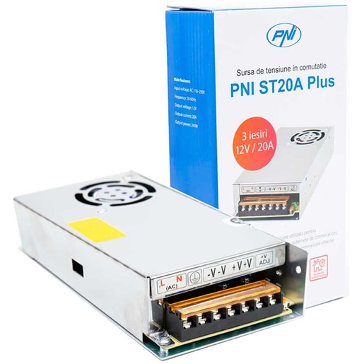 Sursa de tensiune in comutatie PNI ST20A Plus, 2 x 12V, 20A Sursa de tensiune in comutatie PNI ST20A Plus, 2 x 12V, 20A