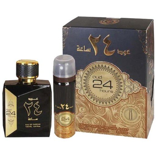 Set cadou ARD AL ZAAFARAN Oud 24 Hours: Apa de parfum, 100ml + Deodorant spray, 50ml Set cadou ARD AL ZAAFARAN Oud 24 Hours: Apa de parfum, 100ml + Deodorant spray, 50ml