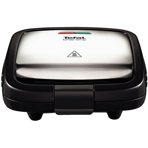 Sandwich maker TEFAL Croc Time SM193D34, 700W, argintiu-negru Sandwich maker TEFAL Croc Time SM193D34, 700W, argintiu-negru