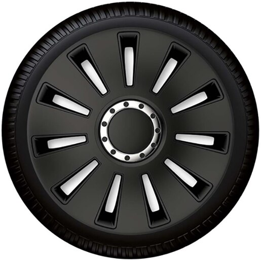 Set capace roata PETEX Silverstone Pro Black, 14" Set capace roata PETEX Silverstone Pro Black, 14"