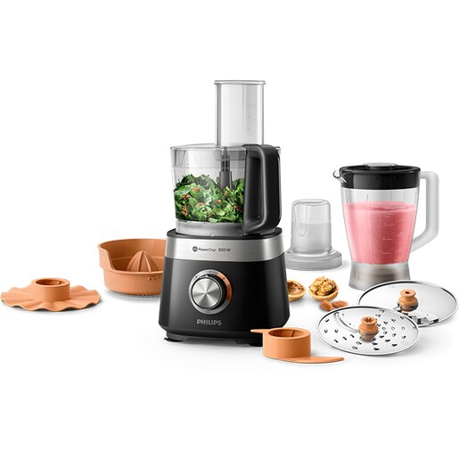 Robot de bucatarie PHILIPS Viva Collection HR7530/10, vas 2.1l, blender 1.5l, 850W, 2 trepte viteza, negru Robot de bucatarie PHILIPS Viva Collection HR7530/10, vas 2.1l, blender 1.5l, 850W, 2 trepte viteza, negru