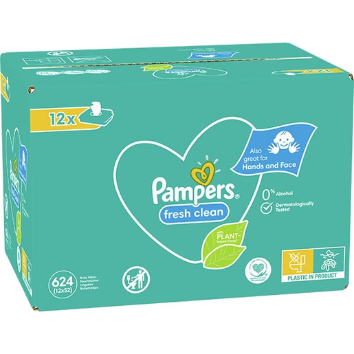Servetele umede PAMPERS Fresh Clean, 12 pachete, 624 buc Servetele umede PAMPERS Fresh Clean, 12 pachete, 624 buc