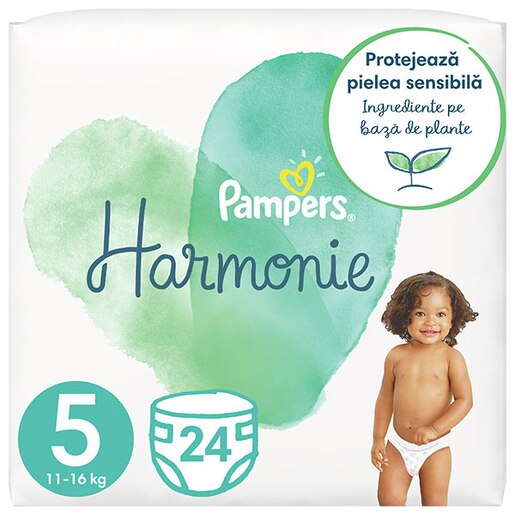 Scutece PAMPERS Harmonie Value Pack nr 5, Unisex, 11 kg+, 24 buc Scutece PAMPERS Harmonie Value Pack nr 5, Unisex, 11 kg+, 24 buc
