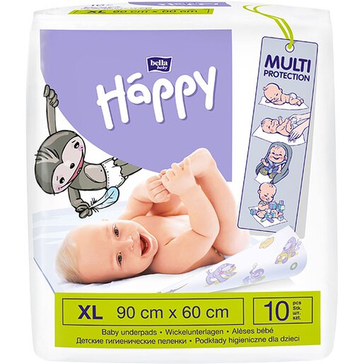 Cearceaf absorbant HAPPY, 90x60 cm, 10 buc Cearceaf absorbant HAPPY, 90x60 cm, 10 buc