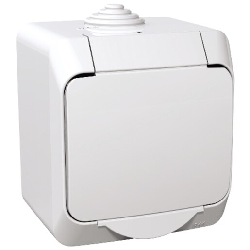 Priza de exterior SCHNEIDER WDE000541, 1 priza, IP44, alb Priza de exterior SCHNEIDER WDE000541, 1 priza, IP44, alb