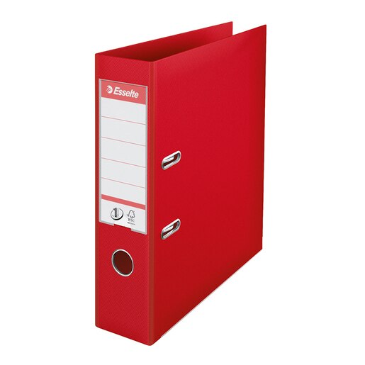 Biblioraft plastifiat ESSELTE Standard, A4, 75 mm, rosu Biblioraft plastifiat ESSELTE Standard, A4, 75 mm, rosu