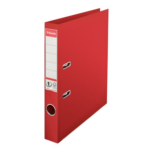 Biblioraft plastifiat ESSELTE Standard, A4, 50 mm, rosu Biblioraft plastifiat ESSELTE Standard, A4, 50 mm, rosu