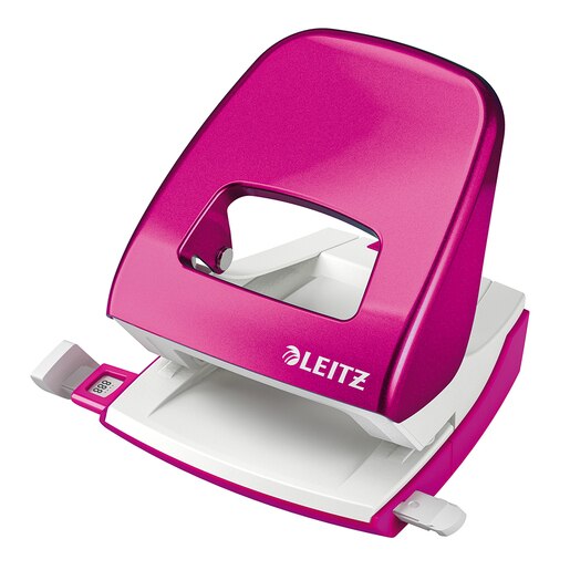 Perforator metalic LEITZ 5008, 30 coli, 2 perforatii, roz metalic Perforator metalic LEITZ 5008, 30 coli, 2 perforatii, roz metalic