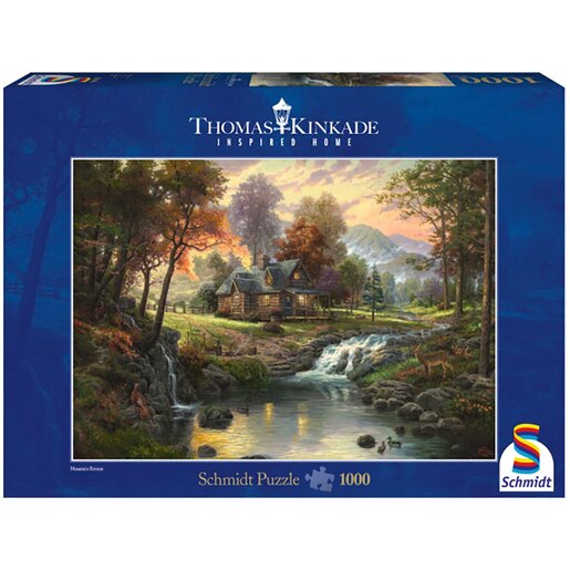 Puzzle SCHMIDT Thomas Kinkade-Cabana la munte SSP-58445, 12 ani+, 1000 piese Puzzle SCHMIDT Thomas Kinkade-Cabana la munte SSP-58445, 12 ani+, 1000 piese