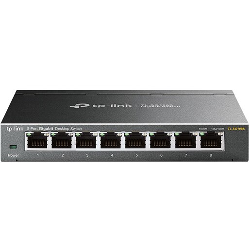 Switch TP-LINK TL-SG108S, 8 porturi Gigabit, negru Switch TP-LINK TL-SG108S, 8 porturi Gigabit, negru