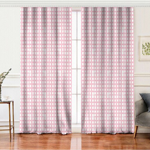 Set 2 draperii Mila Home, rejansa, 140 x 260 cm, semiopac, roz-alb Set 2 draperii Mila Home, rejansa, 140 x 260 cm, semiopac, roz-alb