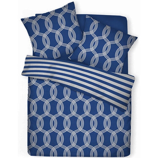 Lenjerie de pat Navy, 2 persoane, 100% bumbac, 200 x 220 cm, 3 piese Lenjerie de pat Navy, 2 persoane, 100% bumbac, 200 x 220 cm, 3 piese