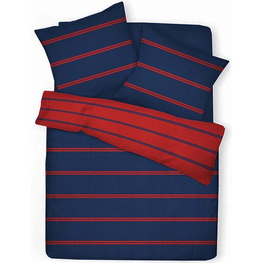 Lenjerie de pat Red and Blue, 2 persoane, 52% poliester + 48% bumbac, 220 x 200 cm, 3 piese Lenjerie de pat Red and Blue, 2 persoane, 52% poliester + 48% bumbac, 220 x 200 cm, 3 piese