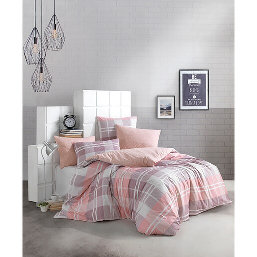 Lenjerie de pat Pink, 1 persoana, 100% bumbac, 160 x 220, 3 piese Lenjerie de pat Pink, 1 persoana, 100% bumbac, 160 x 220, 3 piese