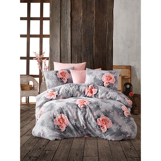 Lenjerie de pat Roses 2, 1 persoana, 100% bumbac, 160 x 220, 3 piese Lenjerie de pat Roses 2, 1 persoana, 100% bumbac, 160 x 220, 3 piese