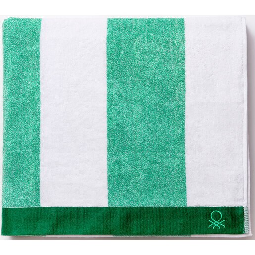 Prosop BENETTON Terry Po, 90 x 160 cm, bumbac, alb-verde Prosop BENETTON Terry Po, 90 x 160 cm, bumbac, alb-verde