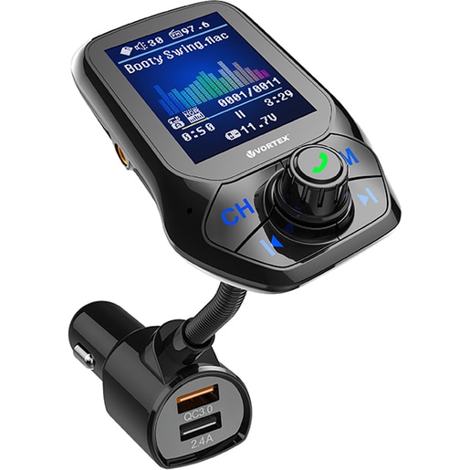 Modulator FM VORTEX VO2103, Ecran TFT 1.8", Bluetooth, USB, negru Modulator FM VORTEX VO2103, Ecran TFT 1.8", Bluetooth, USB, negru