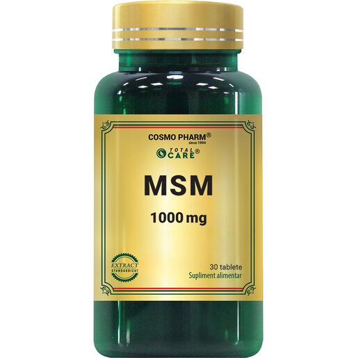 Supliment MSM 1000 mg, 30 comprimate, COSMO PHARM Supliment MSM 1000 mg, 30 comprimate, COSMO PHARM