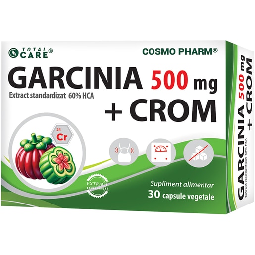Supliment Garcinia 500 mg + Crom, 30 capsule, COSMO PHARM Supliment Garcinia 500 mg + Crom, 30 capsule, COSMO PHARM