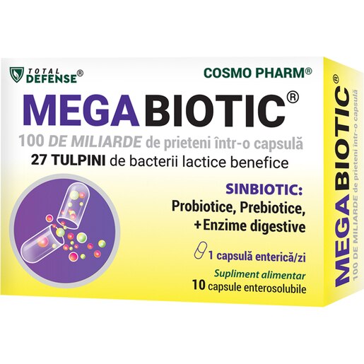 Supliment Mega Biotic, 10 capsule, COSMO PHARM Supliment Mega Biotic, 10 capsule, COSMO PHARM
