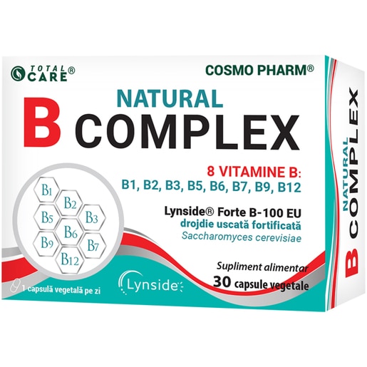 Supliment Natural B Complex, 30 capsule, COSMO PHARM Supliment Natural B Complex, 30 capsule, COSMO PHARM