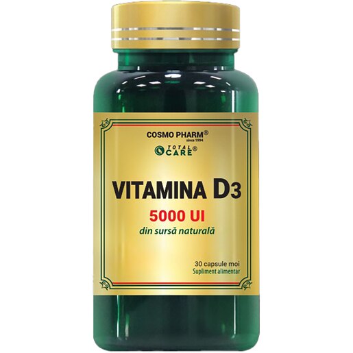 Supliment Vitamina D3 5000 UI, 30 capsule, COSMO PHARM Supliment Vitamina D3 5000 UI, 30 capsule, COSMO PHARM
