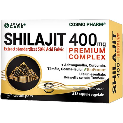 Supliment Shilajit 400 mg Premium Complex, 30 capsule, COSMO PHARM Supliment Shilajit 400 mg Premium Complex, 30 capsule, COSMO PHARM