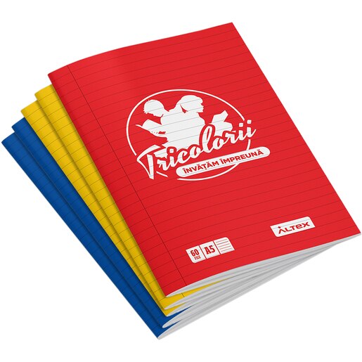 Pachet 5 Caiete A5 ECHIPA NATIONALA DE FOTBAL A ROMANIEI, dictando, 60 file, legatura capsata, multicolor Pachet 5 Caiete A5 ECHIPA NATIONALA DE FOTBAL A ROMANIEI, dictando, 60 file, legatura capsata, multicolor