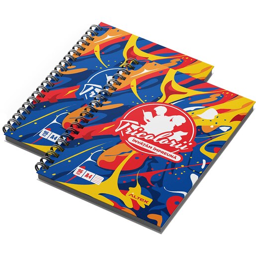 Pachet 2 Caiete A4 ECHIPA NATIONALA DE FOTBAL A ROMANIEI, dictando, 96 file, legatura spirala, multicolor Pachet 2 Caiete A4 ECHIPA NATIONALA DE FOTBAL A ROMANIEI, dictando, 96 file, legatura spirala, multicolor