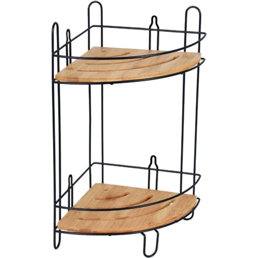 Raft de colt BISK Plain 08048, 2 polite, negru-maro Raft de colt BISK Plain 08048, 2 polite, negru-maro