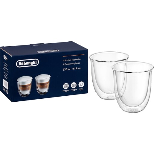 Set pahare cafea DELONGHI CAPUCCINO2, 2 piese, 270 ml, sticla Set pahare cafea DELONGHI CAPUCCINO2, 2 piese, 270 ml, sticla