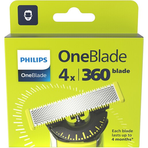 Rezerva aparat de ras PHILIPS Oneblade 360 QP440/50, 4 bucati Rezerva aparat de ras PHILIPS Oneblade 360 QP440/50, 4 bucati