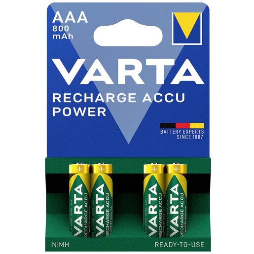 Acumulatori Varta, AAA, Ni-MH 800 mAh, 4 bucati Acumulatori Varta, AAA, Ni-MH 800 mAh, 4 bucati