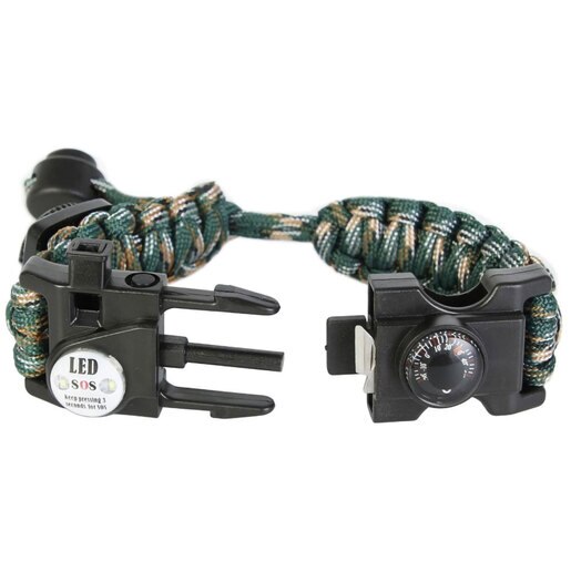 Bratara supravietuire TECHFIT Paracord THQS02, kaki Bratara supravietuire TECHFIT Paracord THQS02, kaki