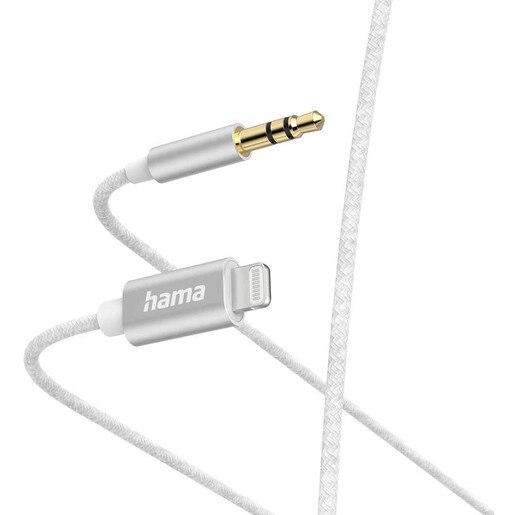 Cablu audio HAMA 201522, Lightning - Jack 3.5mm, 1m, alb Cablu audio HAMA 201522, Lightning - Jack 3.5mm, 1m, alb