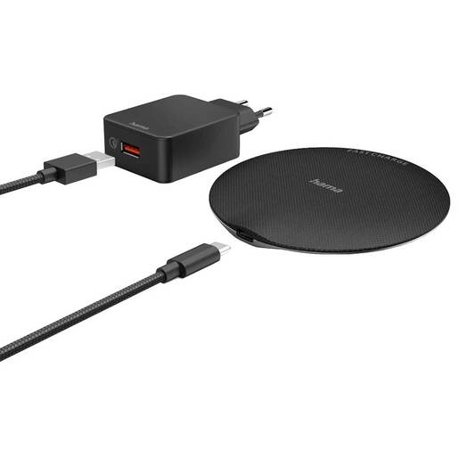 Incarcator wireless HAMA QI-FC15 Metal 201687, universal, QI, 15W, negru Incarcator wireless HAMA QI-FC15 Metal 201687, universal, QI, 15W, negru
