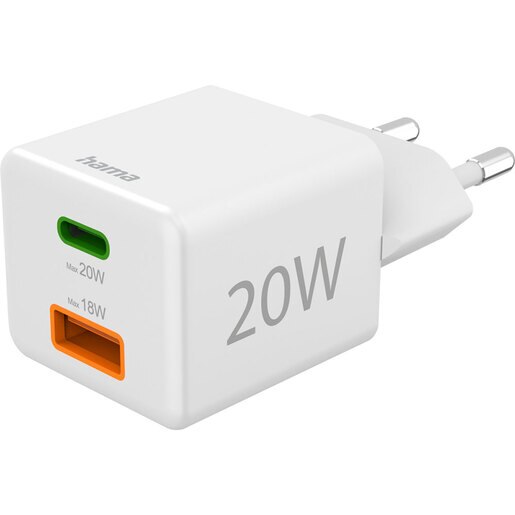 Incarcator retea HAMA 201991, 1xUSB-A, 1x USB-C, Power Delivery (PD), Quick Charge 3.0, 20W, alb Incarcator retea HAMA 201991, 1xUSB-A, 1x USB-C, Power Delivery (PD), Quick Charge 3.0, 20W, alb