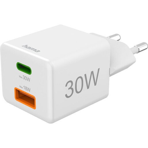 Incarcator retea HAMA 201992, 1xUSB-A, 1x USB-C, Power Delivery (PD), Quick Charge 3.0, 30W, alb Incarcator retea HAMA 201992, 1xUSB-A, 1x USB-C, Power Delivery (PD), Quick Charge 3.0, 30W, alb
