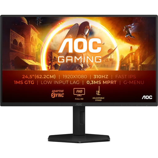 Monitor Gaming WLED Fast IPS AOC 25G4SXU, 24.5", Full HD, 310Hz, NVIDIA G-SYNC Compatible, pivot, negru Monitor Gaming WLED Fast IPS AOC 25G4SXU, 24.5", Full HD, 310Hz, NVIDIA G-SYNC Compatible, pivot, negru