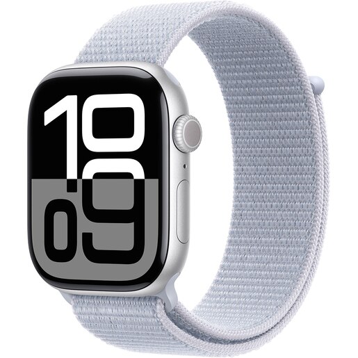 APPLE Watch 10, GPS, 42mm, Silver Aluminium Case, Blue Cloud Sport Loop APPLE Watch 10, GPS, 42mm, Silver Aluminium Case, Blue Cloud Sport Loop