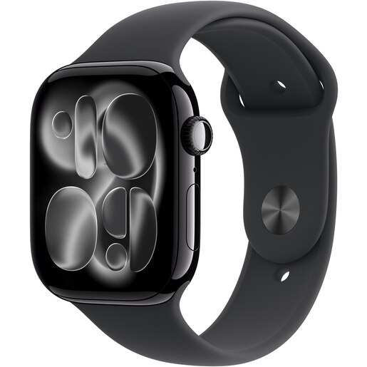 Apple Watch 11, GPS + Cellular, 46 mm, Jet Black Aluminium Case, Black Sport Band - S/M Apple Watch 11, GPS + Cellular, 46 mm, Jet Black Aluminium Case, Black Sport Band - S/M
